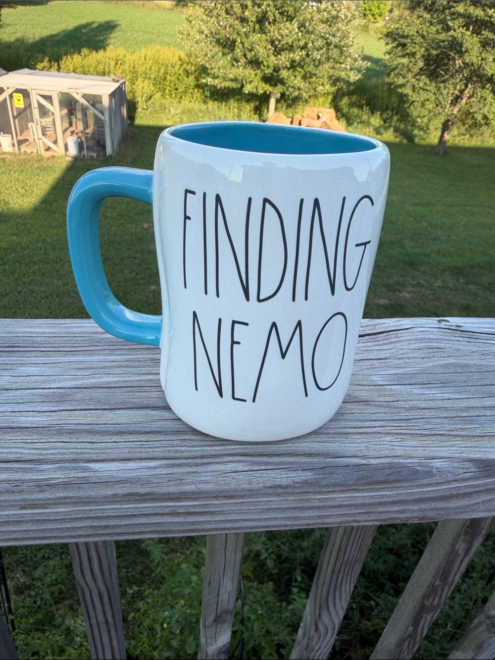 Rae Dunn Disney Finding Nemo Blue-Accent Ceramic Coffee Mug